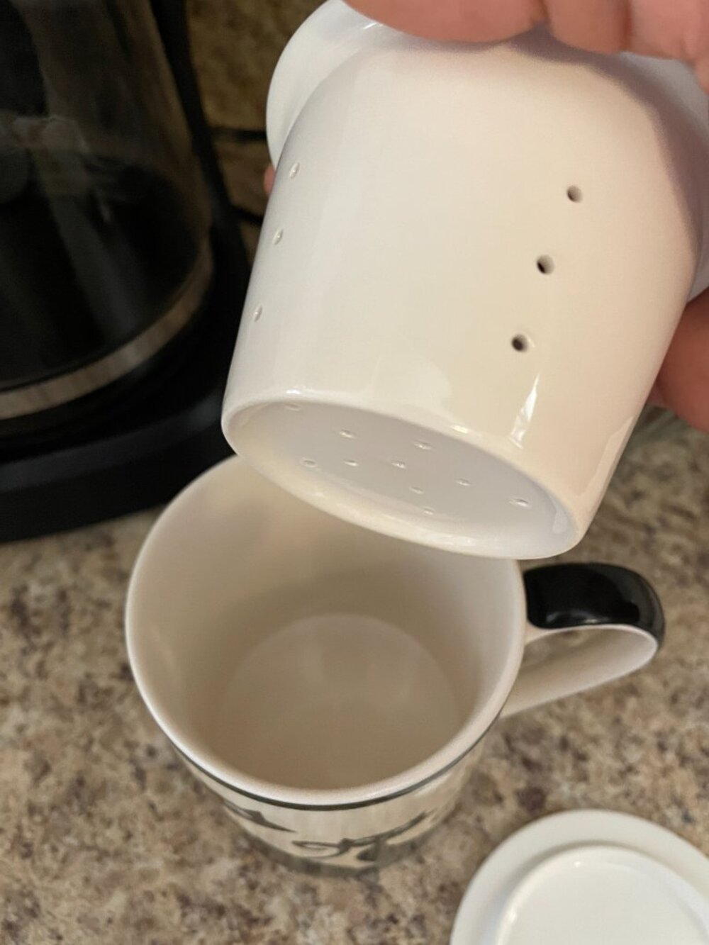 Never Used! Rare HUESNBREWS Black Cats Mug Cup, Strainer & Lid FULL SET. - Picture 5 of 11
